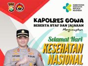 Kapolres Gowa Beserta Staf dan Jajaran Ucapkan Selamat Hari Kesehatan Nasional ke-61