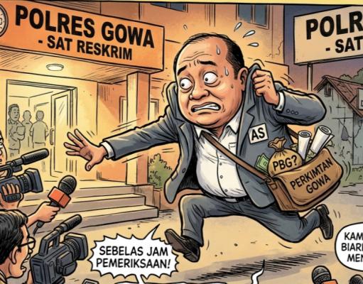 Sebelas Jam Menjalani Pemeriksaan, Kadis Perkimtan Gowa Tergopoh Gopoh Tinggalkan Reskrim