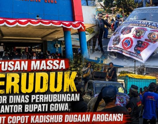 Ratusan Massa Geruduk Kantor Dinas Perhubungan Dan Kantor Bupati Gowa, Tuntut Copot Kadishub Dugaan Arogansi