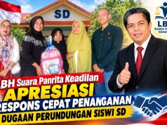 LBH Suara Panrita Keadilan Apresiasi Respons Cepat Penanganan Dugaan Perundungan Siswi SD